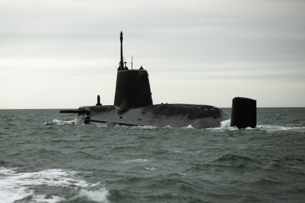 HMS ANSON DEPARTS BARROW-IN-FURNESS