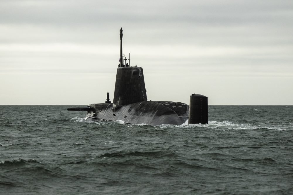 HMS ANSON DEPARTS BARROW-IN-FURNESS